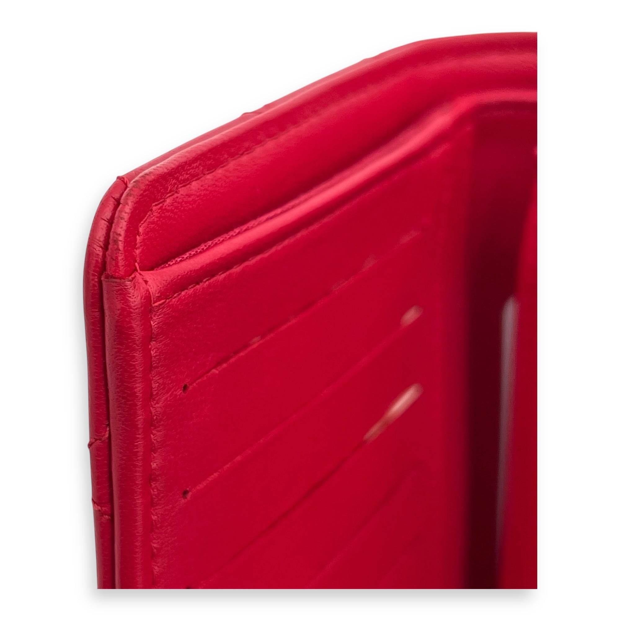 Chanel Classic Wallet Red in Lambskin, Gold hardware_2