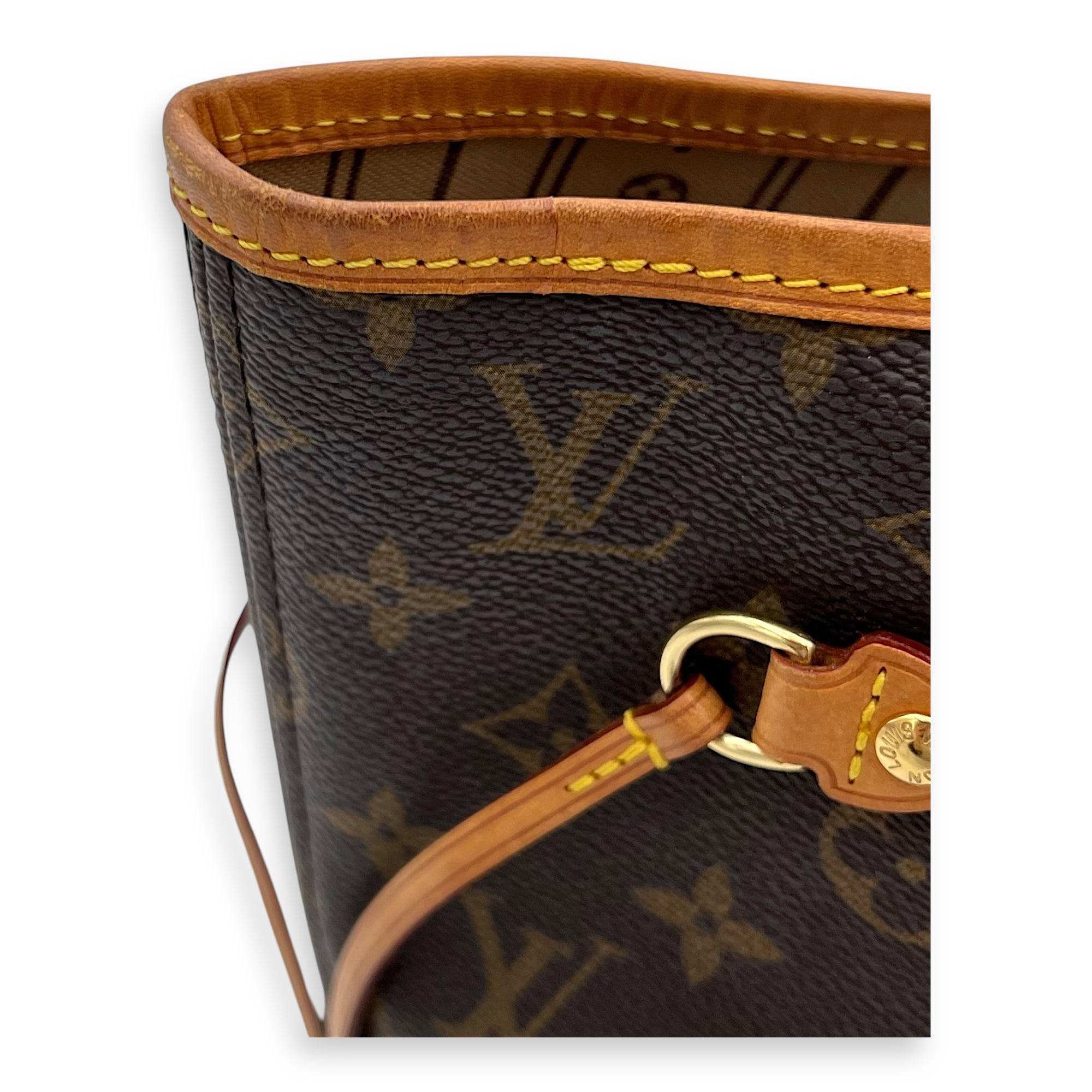 Louis Vuitton Neverfull Tote Bag PM Brown in Monogram Coated Canvas, Gold hardware_1