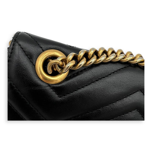 Gucci GG Marmont Shoulder Bag Mini Black in Calfskin, Gold hardware_4