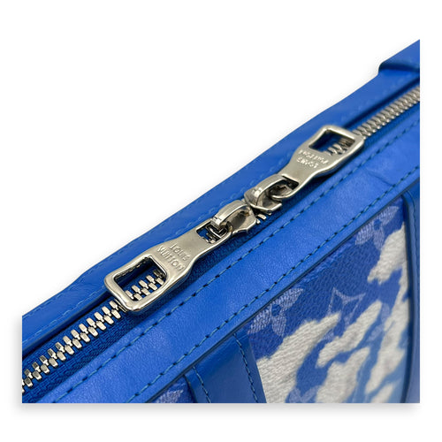 Louis Vuitton Clouds Soft Trunk Wallet Crossbody Bag Blue in Coated Canvas, Silver hardware_8