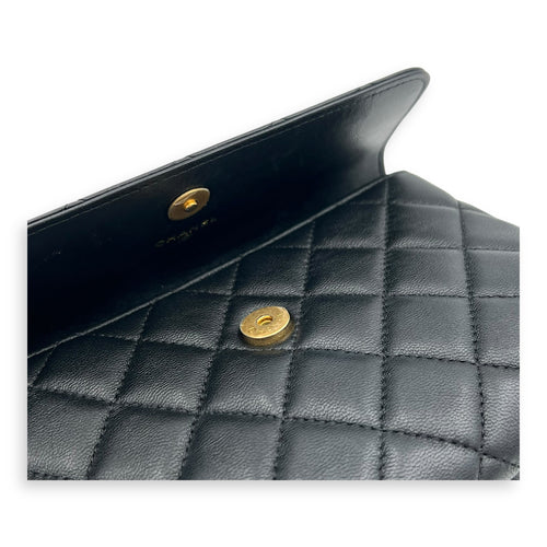 Chanel CC Wristlet Black in Lambskin, Gold hardware_8