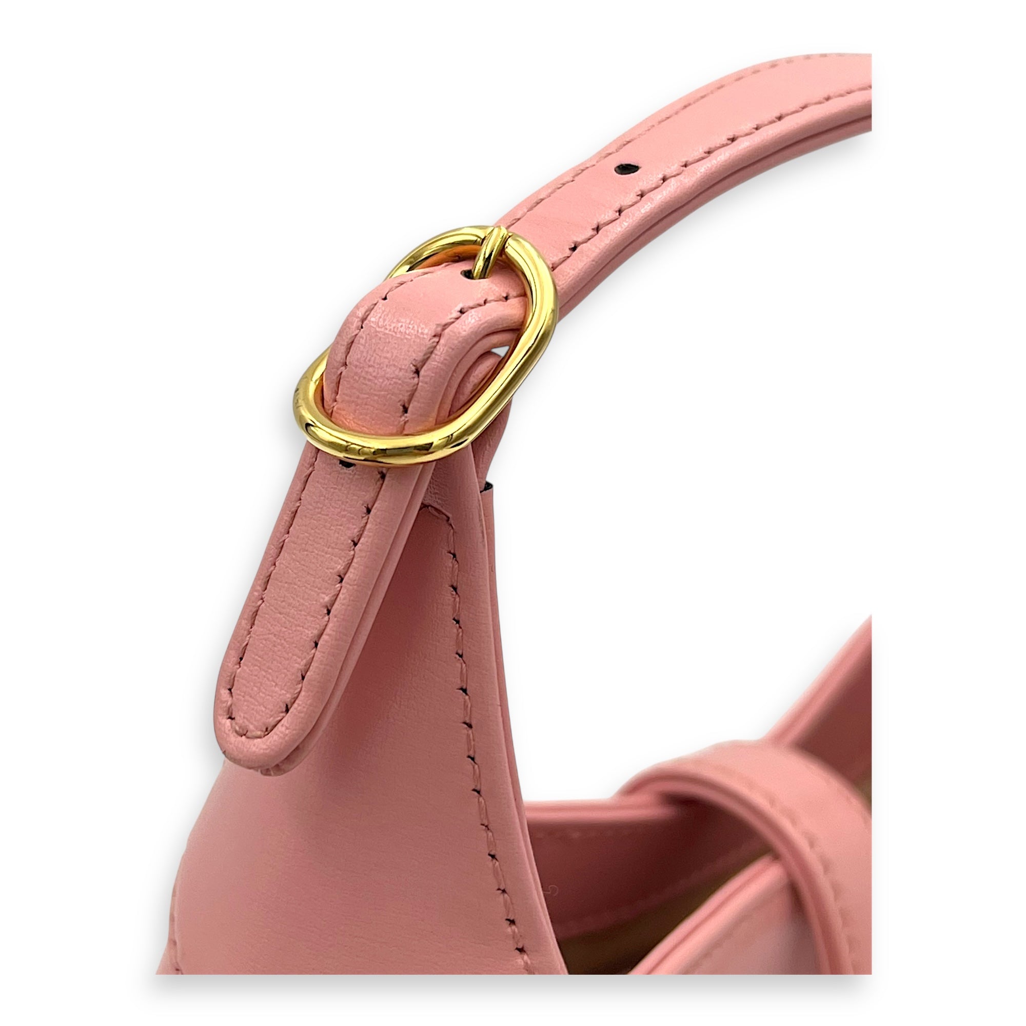 Gucci Jackie 1961 Crossbody Bag Mini Pink in Calfskin, Gold hardware_8