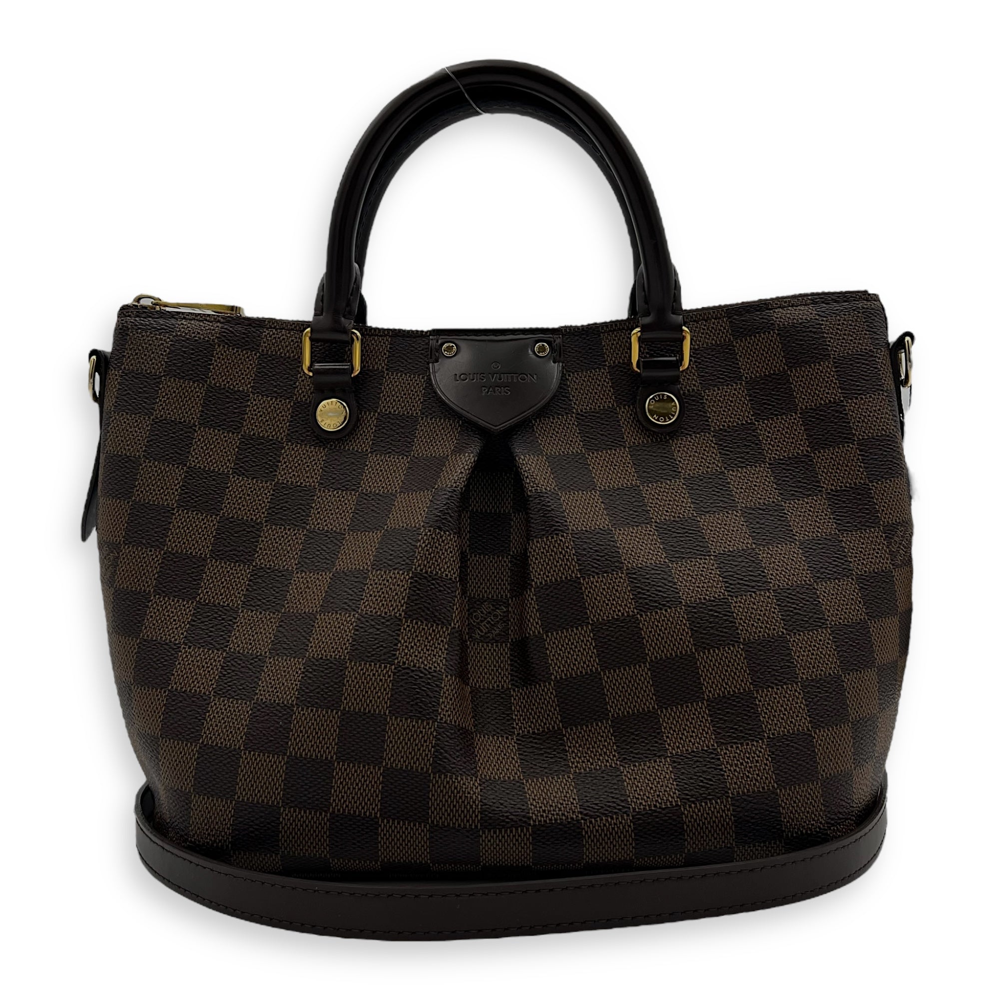 Louis Vuitton Siena PM Brown Top Handle Bag in Coated Canvas, Gold hardware_8