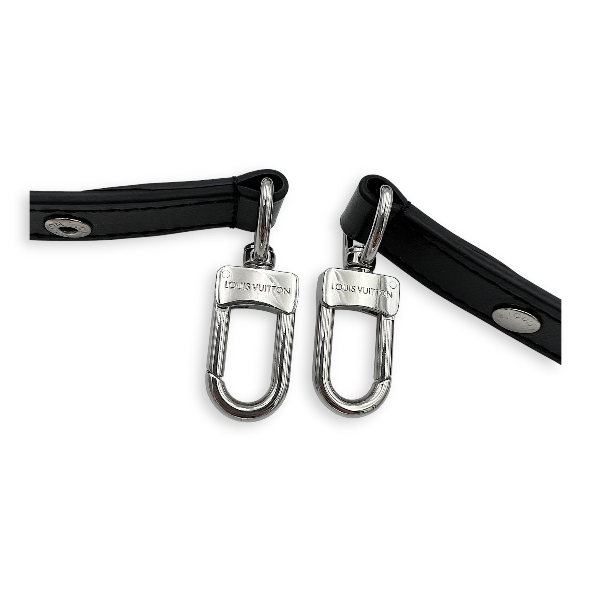 Louis Vuitton Loop Shoulder Bag Black in Denim, Silver hardware_5