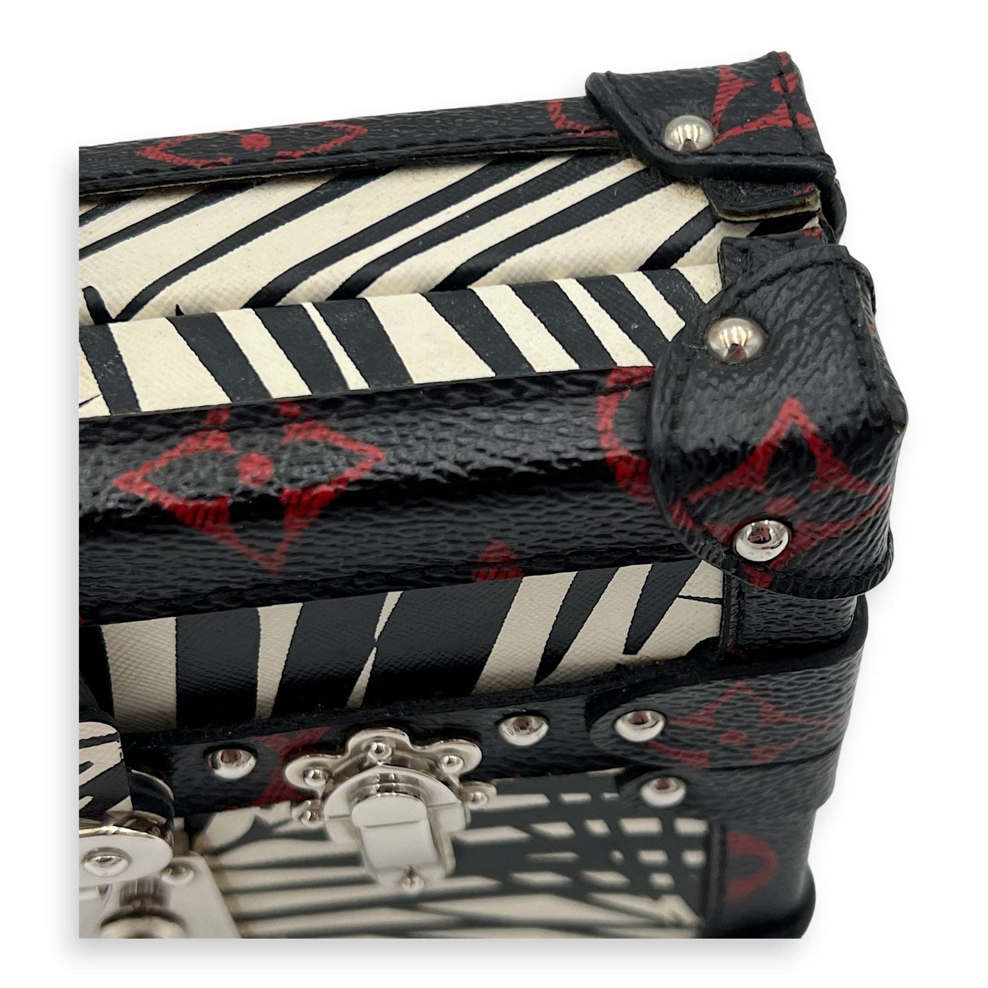Louis Vuitton Trunk Shoulder Bag Palm Nour Cruise in Monogram Coated Canvas, Silver hardware_3