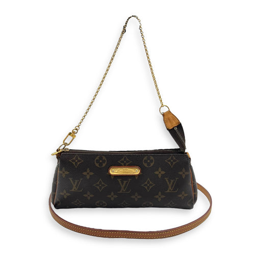 Louis Vuitton Eva Crossbody Bag Brown in Monogram Coated Canvas, Gold hardware_6