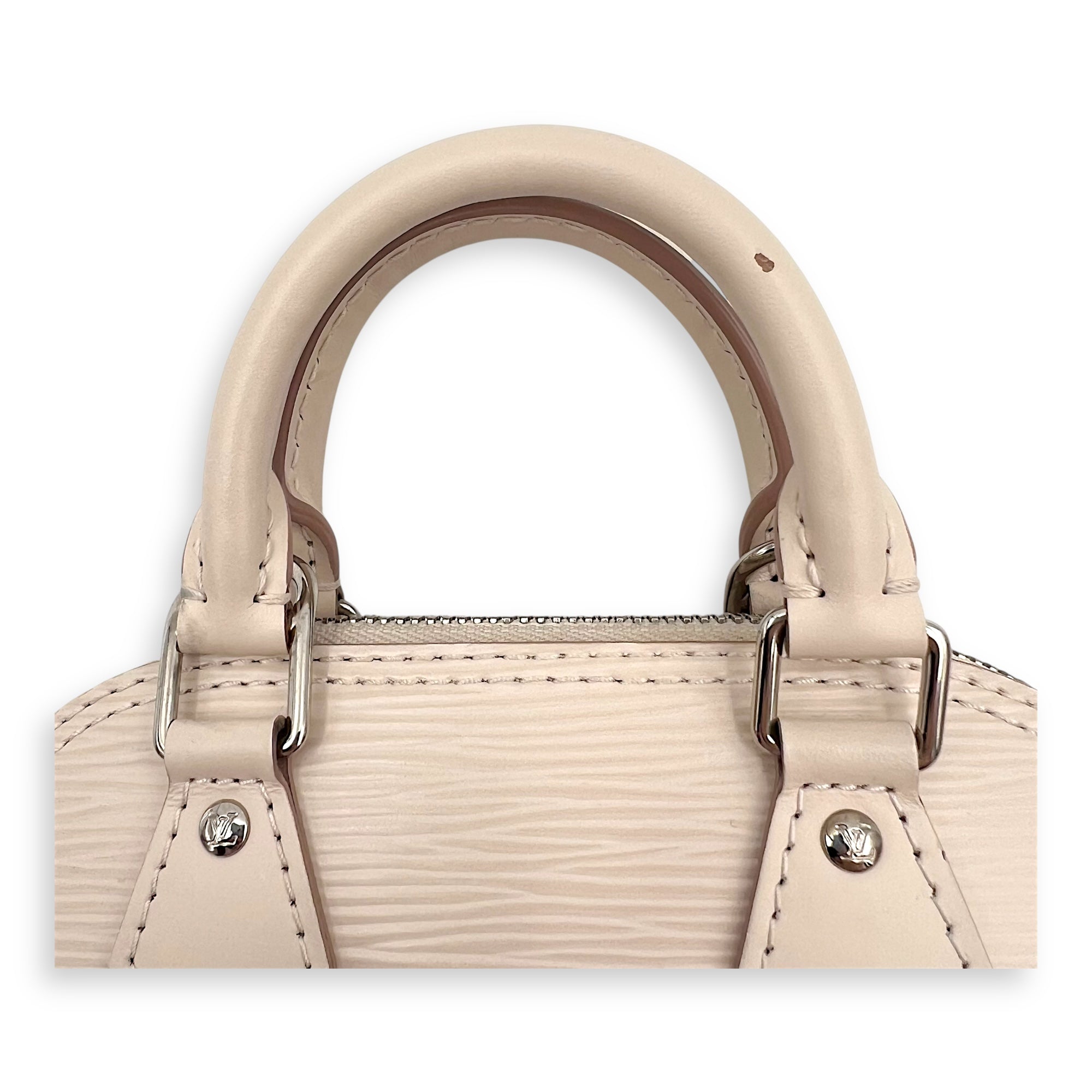 Louis Vuitton Alma Top Handle Bag Nano White in Epi Leather, Silver hardware_10