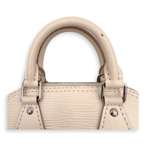 Louis Vuitton Alma Top Handle Bag Nano White in Epi Leather, Silver hardware_10