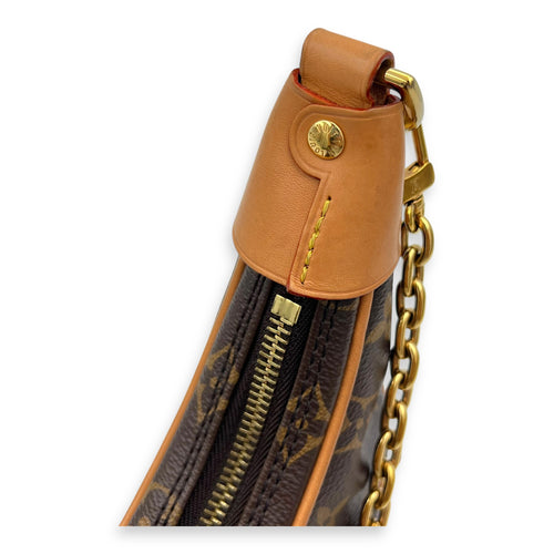 Louis Vuitton Looping Shoulder Bag Brown in Monogram Coated Canvas, Gold hardware_8