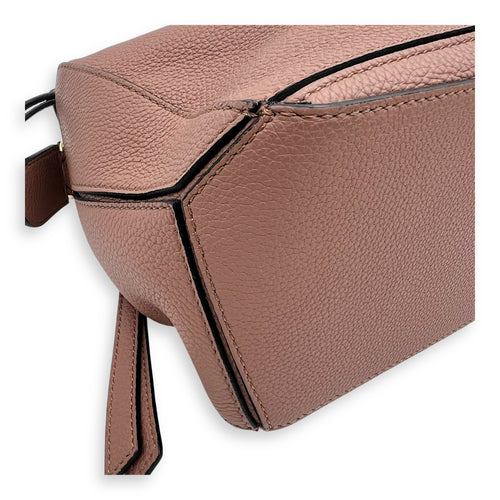 Loewe Puzzle Top Handle Bag Pink in Calfskin, Gold hardware_10