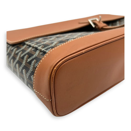 Goyard Citadine PM Brown Top Handle Bag in Coated Canvas, Silver hardware_10