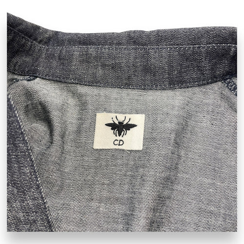 Denim Dress with Gold Coloured eyelet embroidery 34 Blue Ready-To-Wear in Cotton