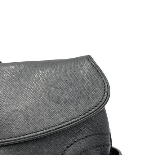 Baguette S Black Shoulder Bag in Calfskin, Silver hardware