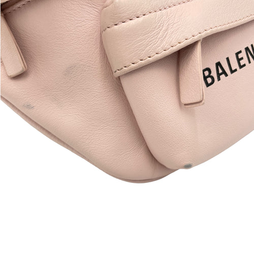 Logo NA Belt Bag Pink in Calfskin, Silver