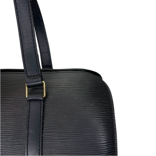 Soufflot Black Top Handle Bag in Epi Leather, Gold hardware