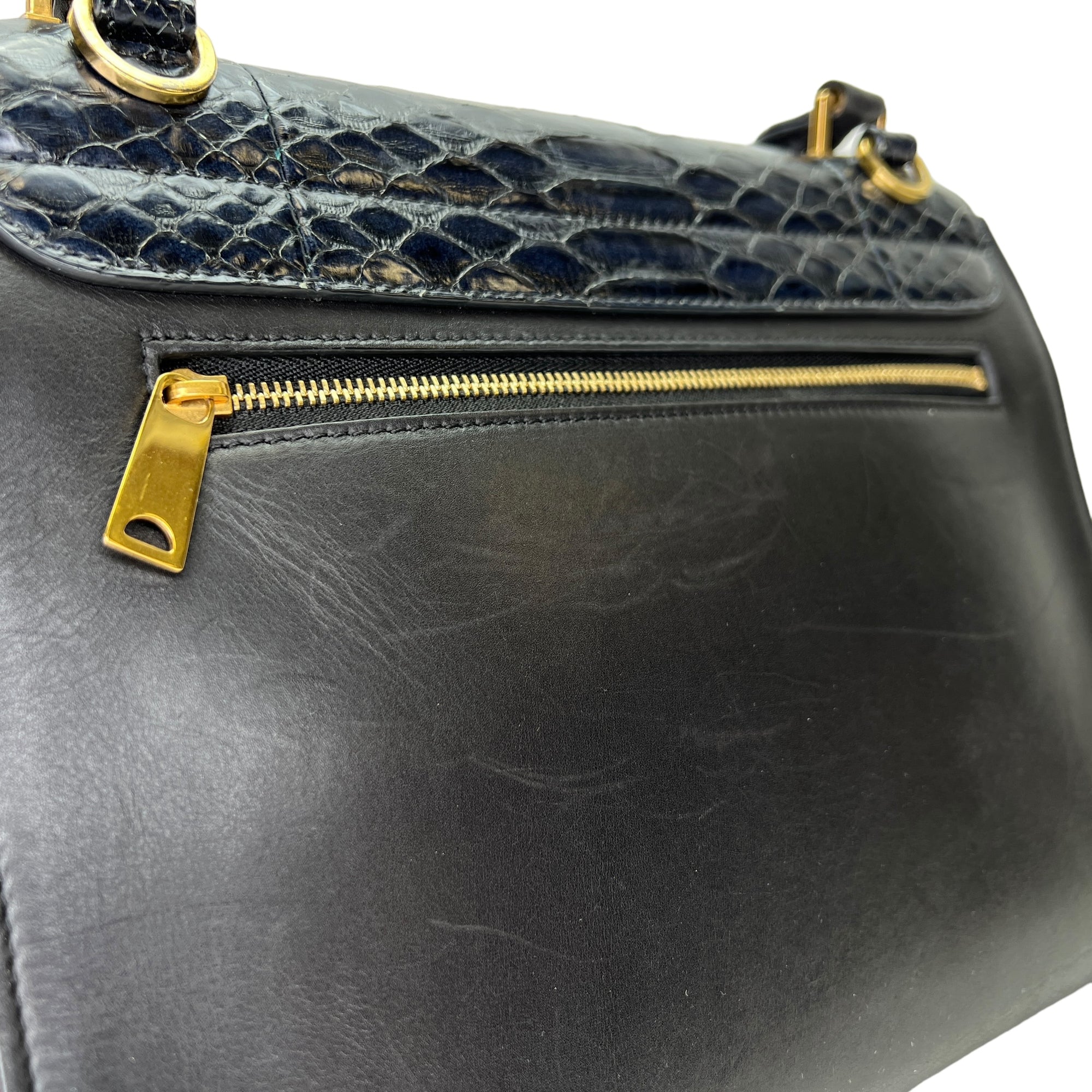 Trapeze Small Multi-colour Top Handle Bag in Calfskin, Gold hardware