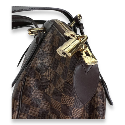 Verona MM Damier Ebene Shoulder Bag in Coated Canvas, Gold hardware