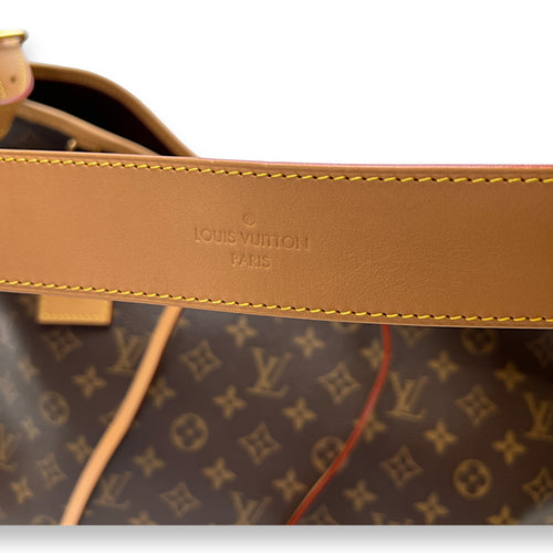 CarryAll MM Brown Shoulder Bag in Monogram Coated Canvas, Gold hardware