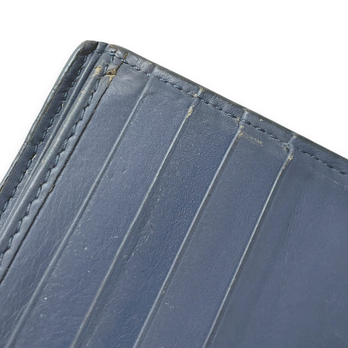 Intrecciato Compact Grey Wallet in Calfskin