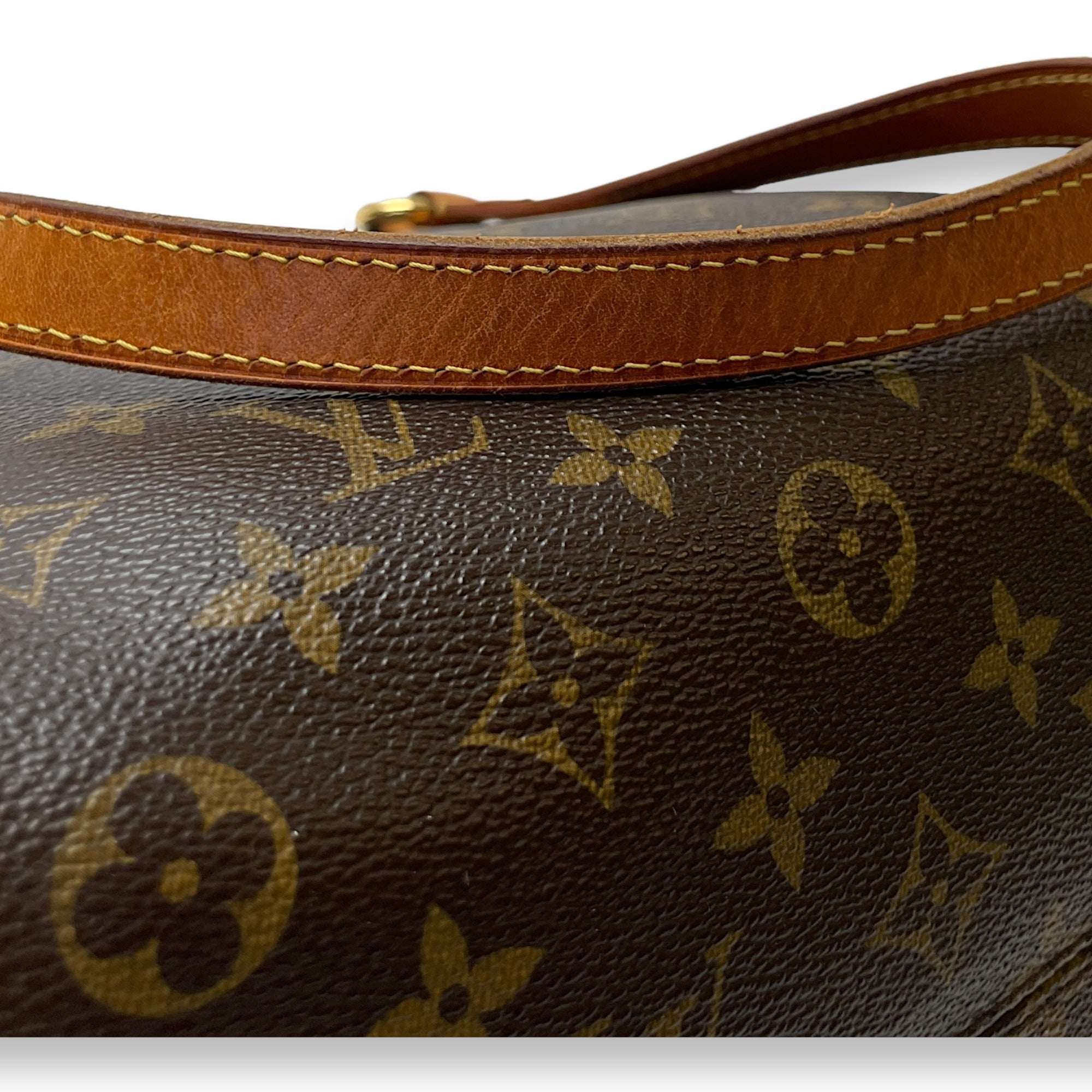 Totally PM Brown Shoulder Bag in Monogram Coated Canvas, Gold hardware