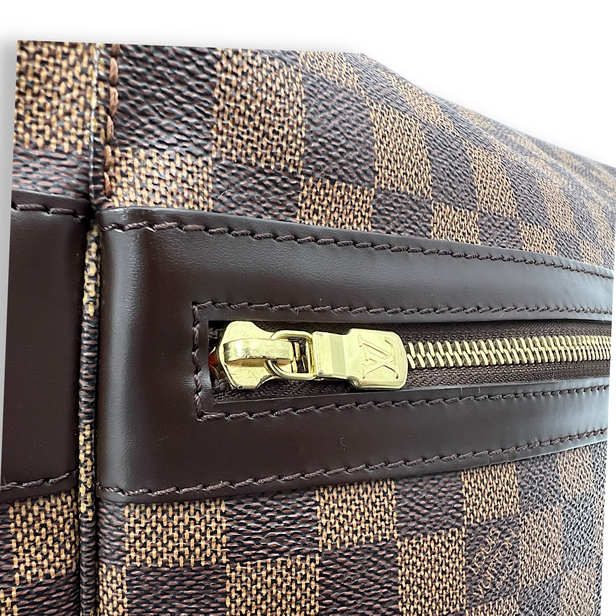 Bastille Damier Ebene Messenger in Coated Canvas, Gold hardware