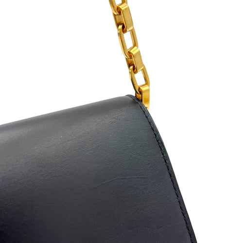 Louise Crossbody Bag  Black in Calfskin , Gold Hardware