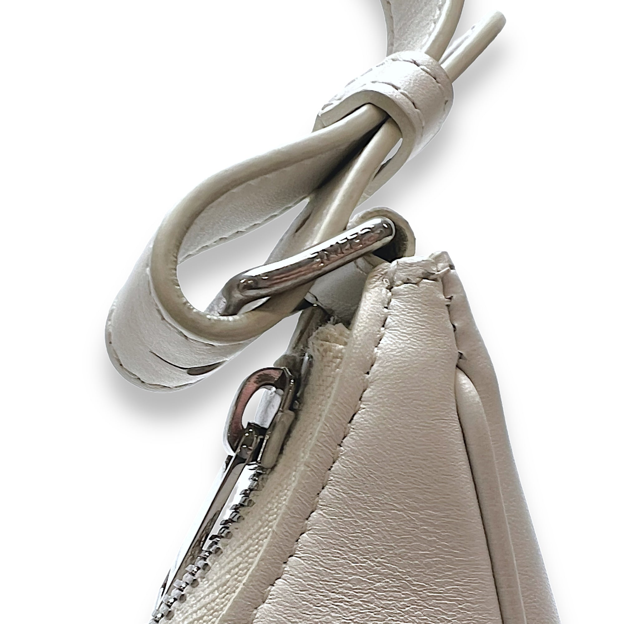 Ava Shoulder Bag  White in Calfskin , Silver Hardware