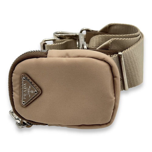 Re-Edition 2005 Beige Crossbody Bag in Re-Nylon, Silver hardware