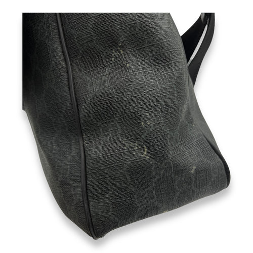 GG Supreme Black Messenger in Monogram Coated Canvas, Silver hardware