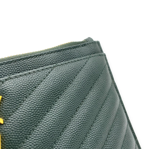 Cassandre Pouch Green in Calfskin, Gold hardware