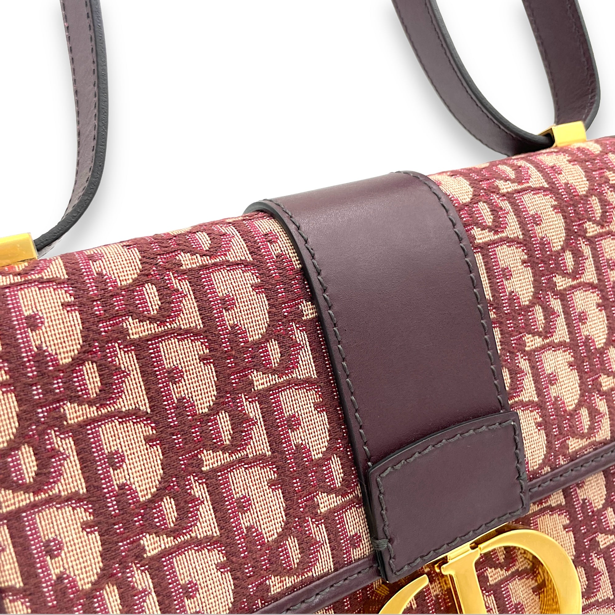 30 Montaigne Medium Red Crossbody Bag in Jacquard, Gold hardware