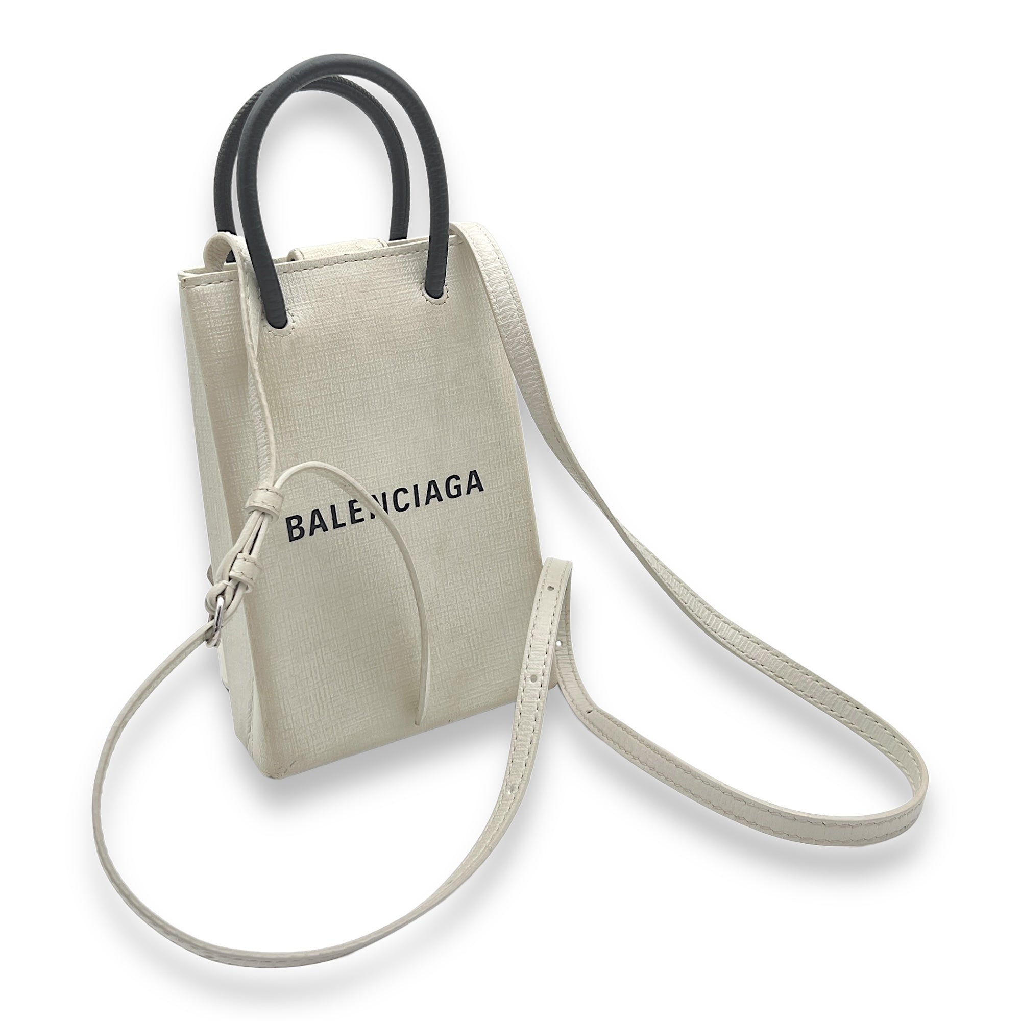 Shopping Mini Top handle bag in Calfskin, Silver Hardware