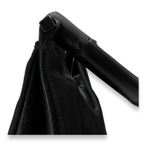 Bamboo Small Black Top Handle Bag in Canvas, Lacquered Metal hardware