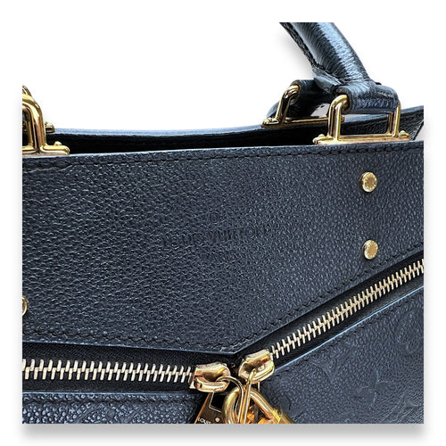 Sully PM Black Top Handle Bag in Monogram Empreinte Leather, Gold hardware