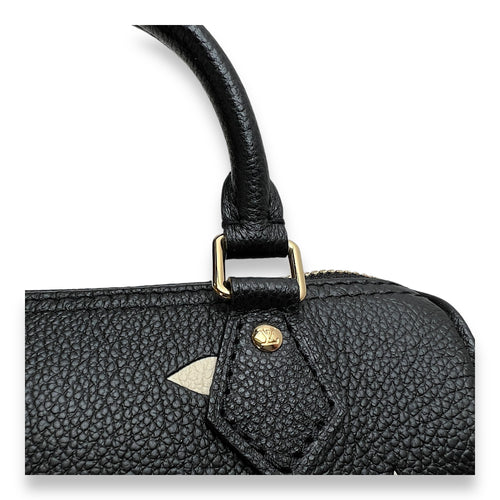 Speedy Nano Black Top Handle Bag in Empreinte Leather, Gold hardware