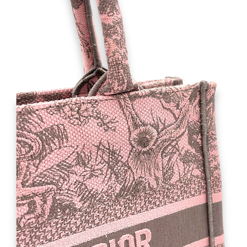 Book Tote Small Pink Top Handle Bag in Canvas