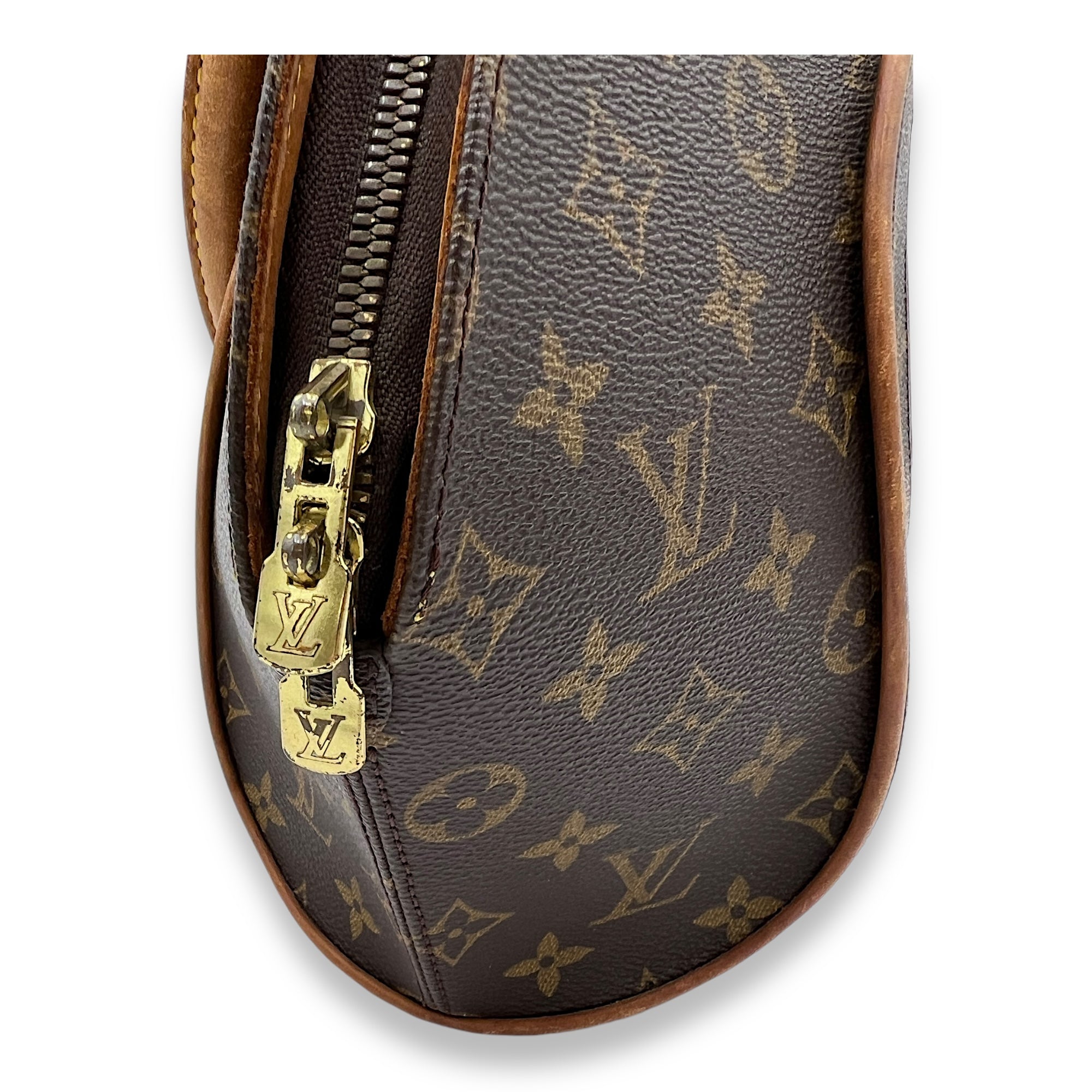 Ellipse Top Handle Bag Brown in Monogram Coated Canvas, Gold hardware