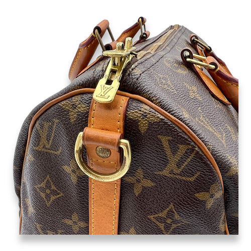 Speedy Bandouliere Top Handle Bag 30 Brown in Monogram Coated Canvas, Gold hardware