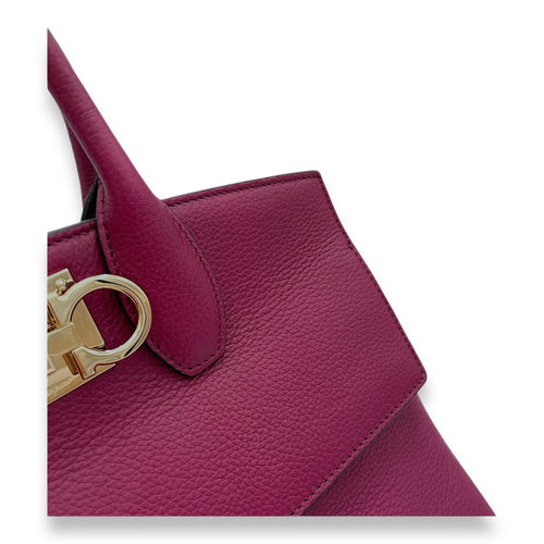 Studio Top Handle Bag Purple in Calfskin, Gold hardware