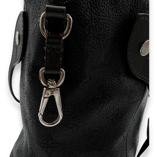 Hina Top Handle Bag Black in Mahina Leather, Silver hardware