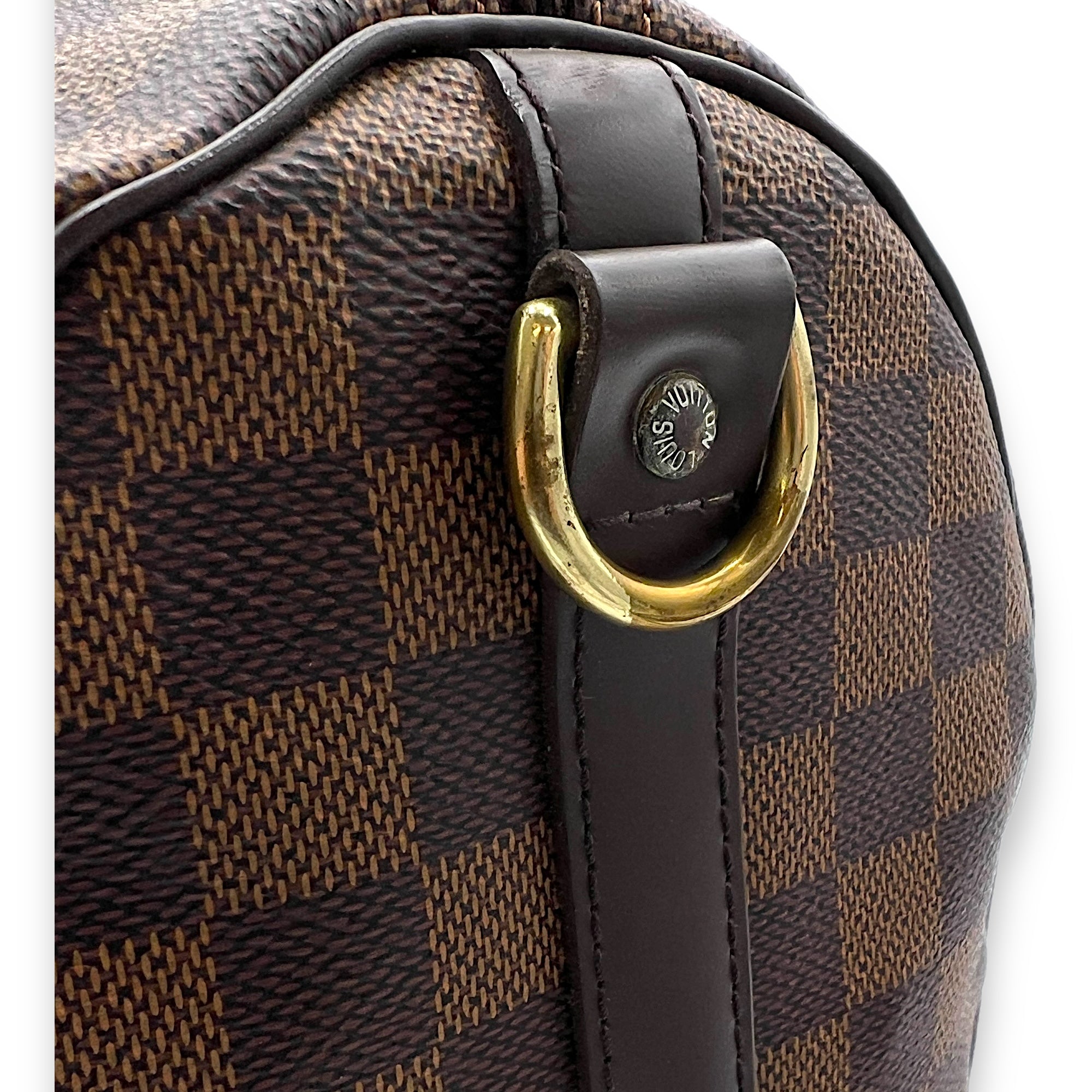 Speedy Top Handle Bag 30 Brown in Coated Canvas, Gold hardware