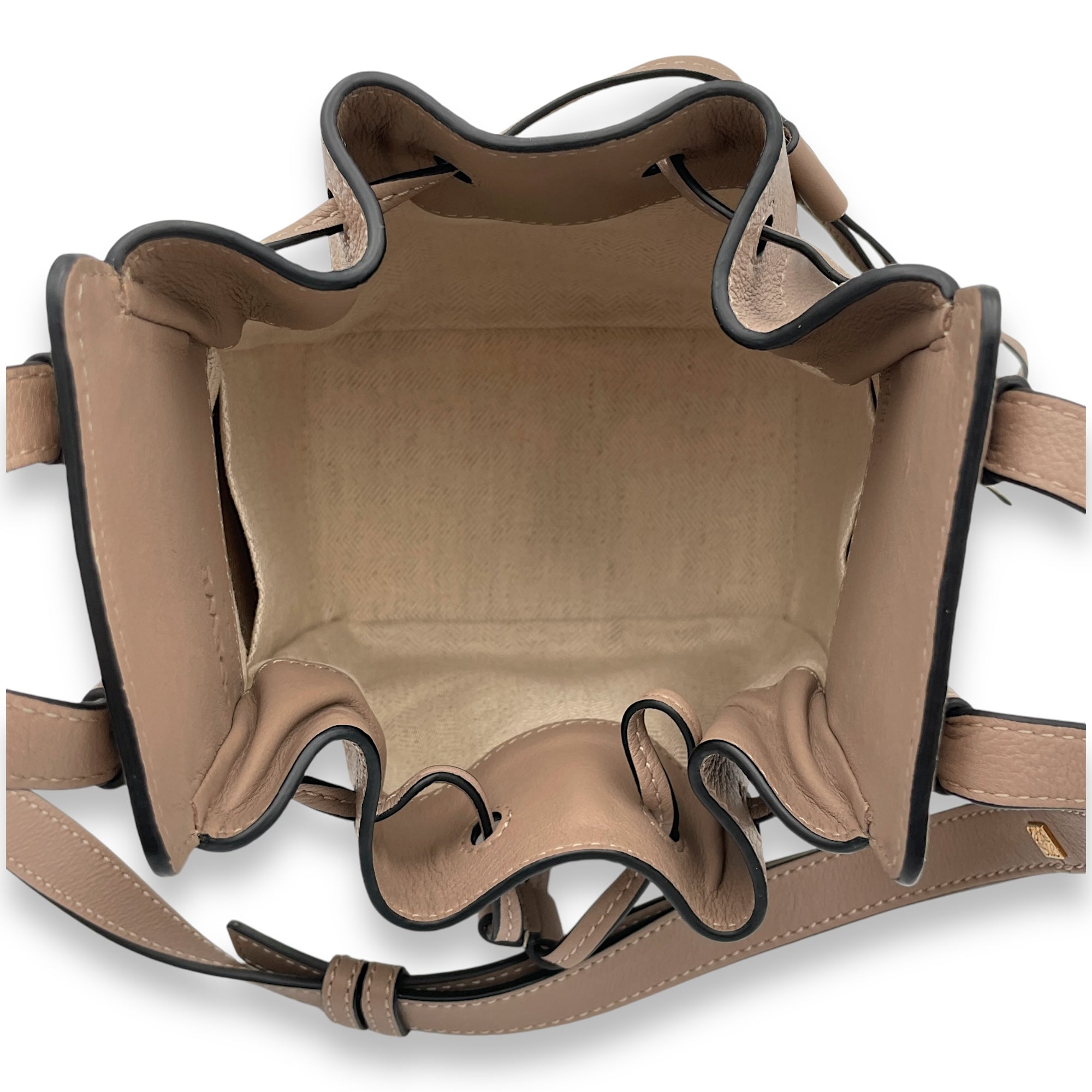 Hammock Mini Brown Top Handle Bag in Calfskin, Gold hardware