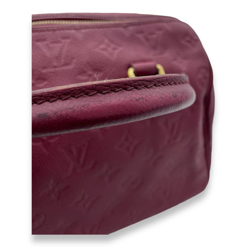 Speedy Bandouliere 25 Red Top Handle Bag in Monogram Empreinte Leather, Gold hardware