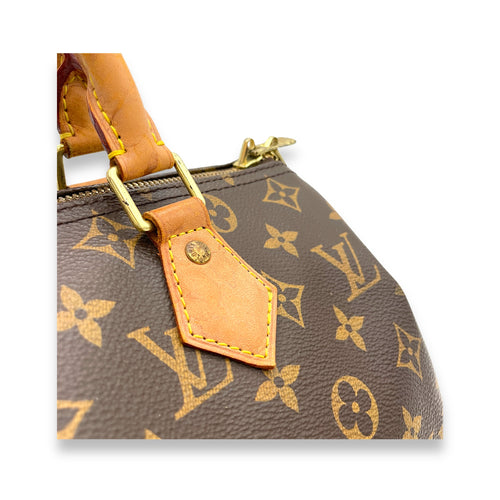 Speedy Bandouliere Top Handle Bag 30 Brown in Monogram Coated Canvas, Gold hardware