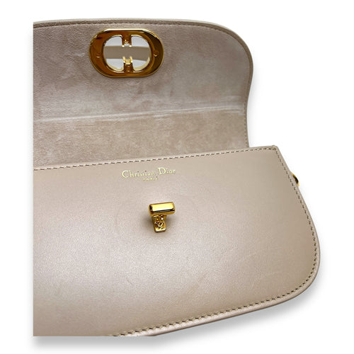 Montaigne Avenue Beige Crossbody Bag in Calfskin, Gold hardware