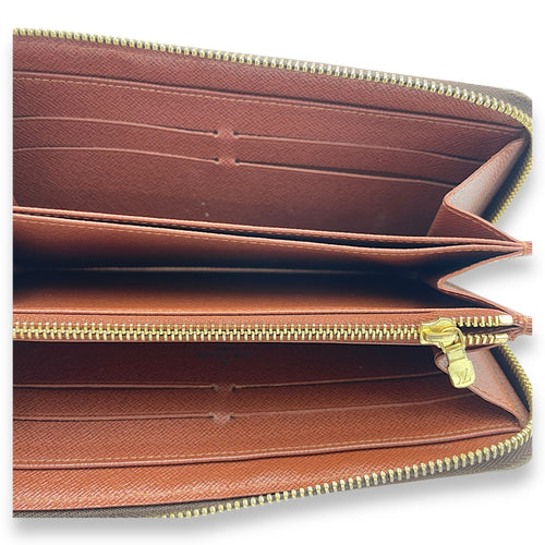 Zippy Wallet Brown in Monogram Coated Canvas, Gold hardware