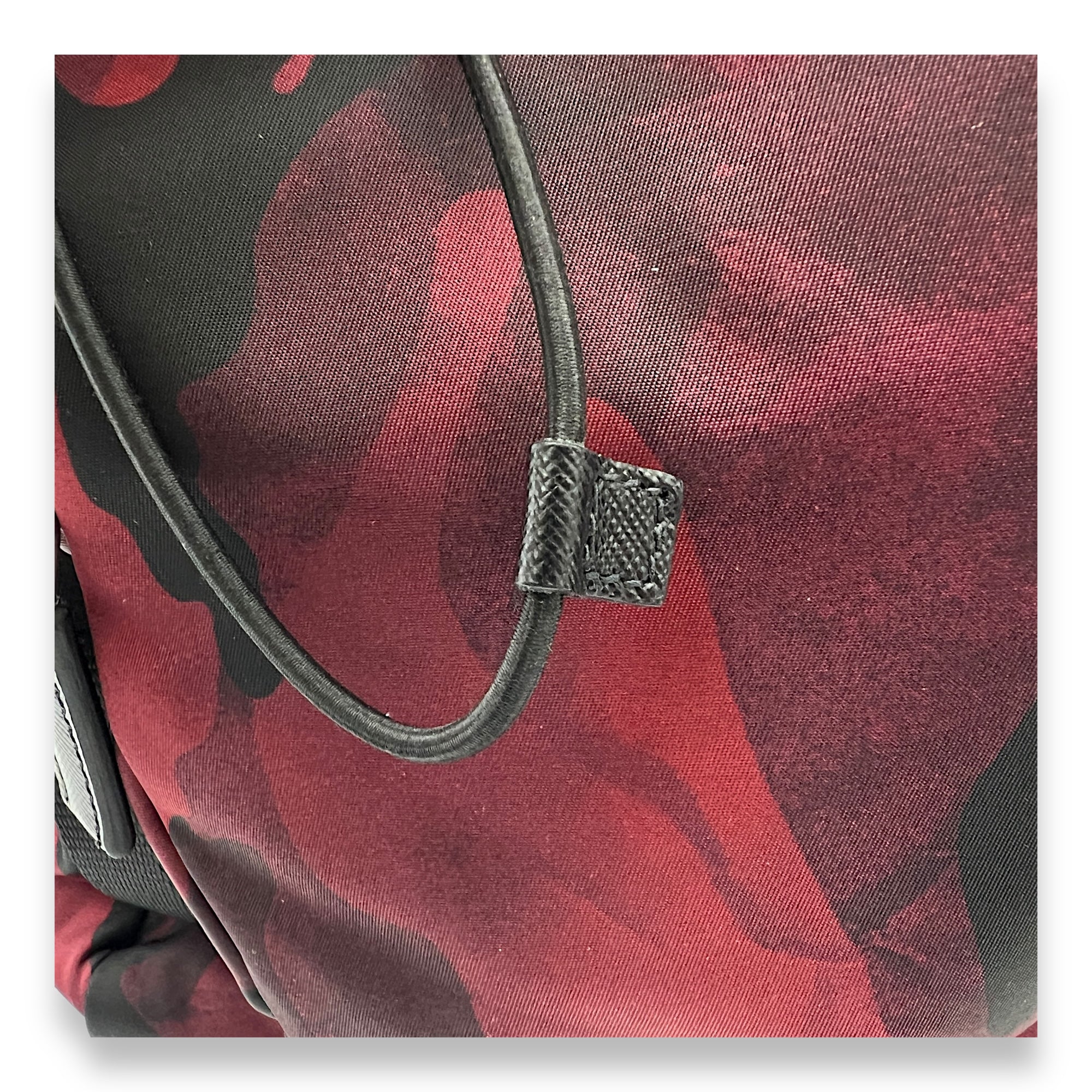 Camouflage Backpack Red in Nylon, Gunmetal hardware