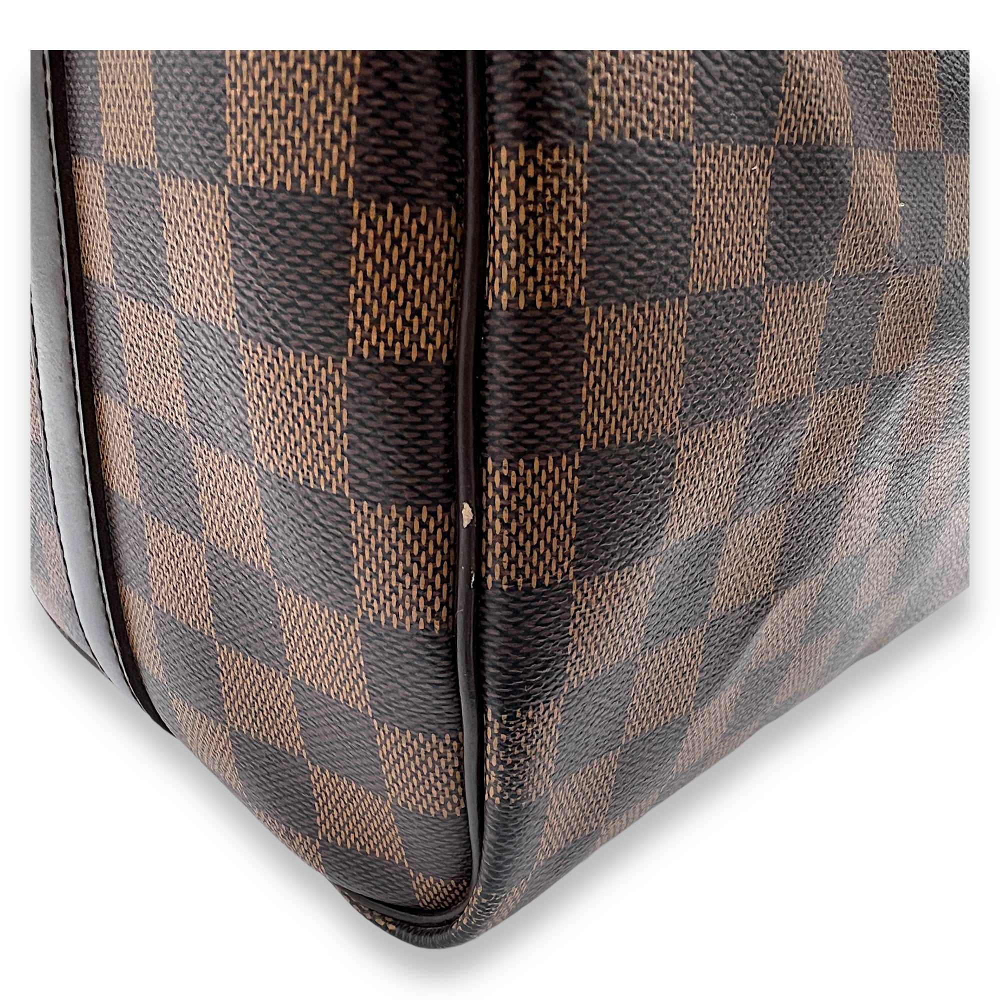 Speedy Bandouliere 30 Damier Ebene Top Handle Bag in Coated Canvas, Gold hardware