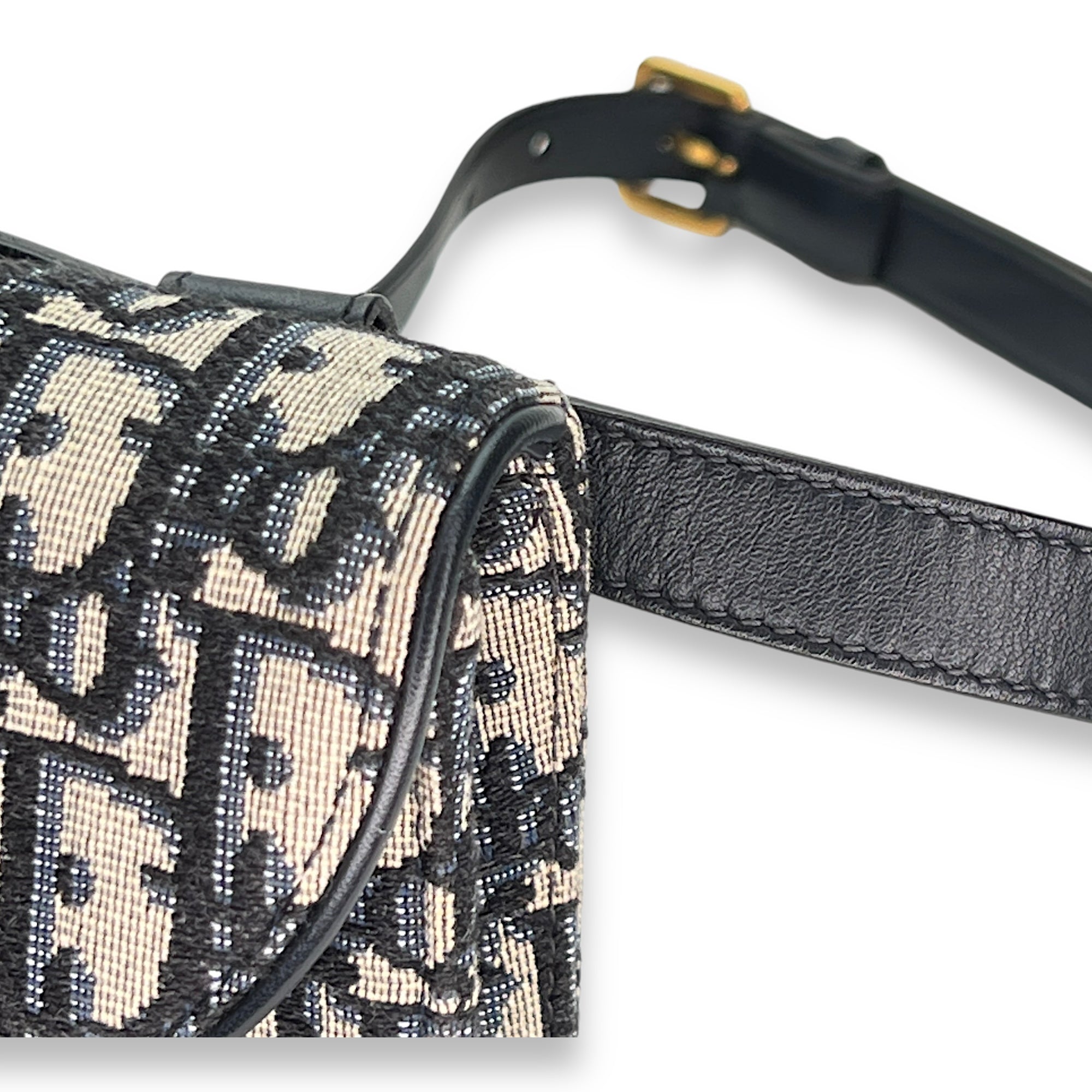 Saddle Mini Belt bag in Jacquard, Gold Hardware