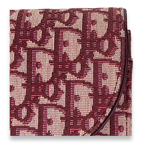 OBLIQUE SADDLE Red Wallet On Chain in Jacquard, Gold hardware